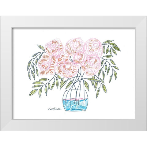 Flowers for Emma    White Modern Wood Framed Art Print by Roberts, Kait