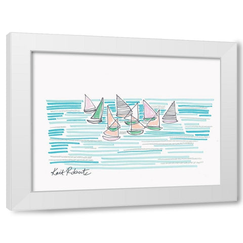 Noon at Sea White Modern Wood Framed Art Print by Roberts, Kait