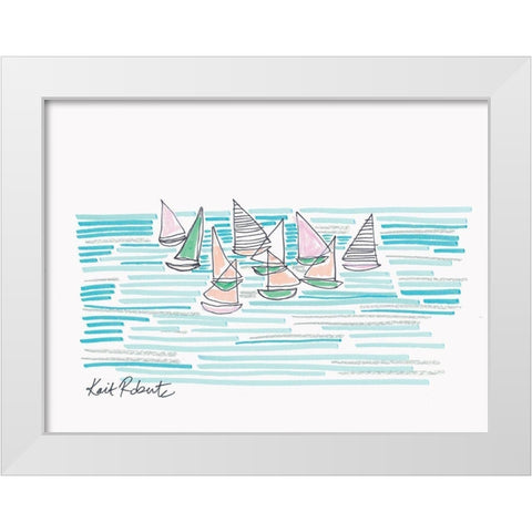 Noon at Sea White Modern Wood Framed Art Print by Roberts, Kait