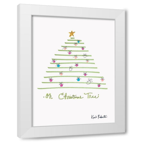 Oh Christmas Tree White Modern Wood Framed Art Print by Roberts, Kait