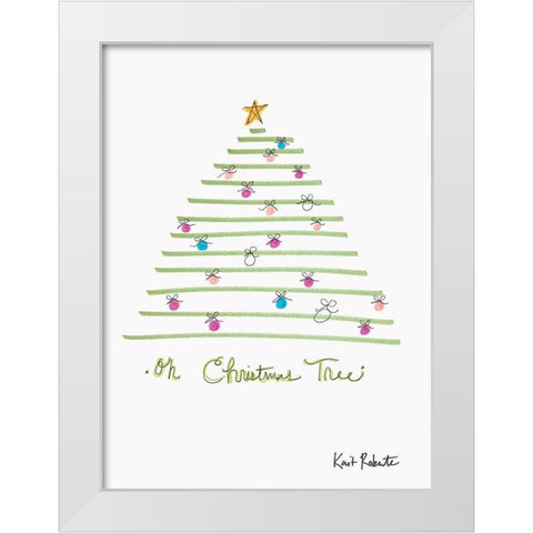 Oh Christmas Tree White Modern Wood Framed Art Print by Roberts, Kait