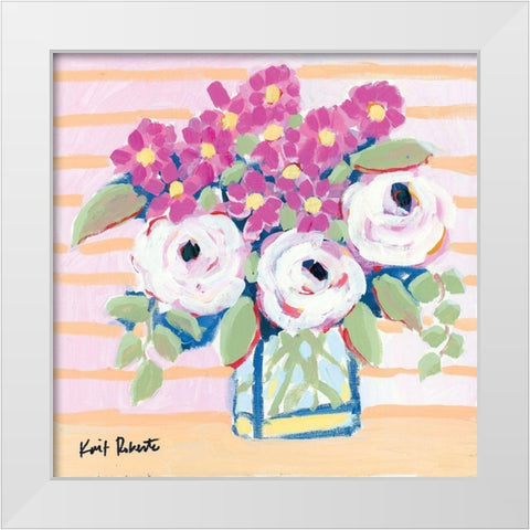 Market Bouquet White Modern Wood Framed Art Print by Roberts, Kait