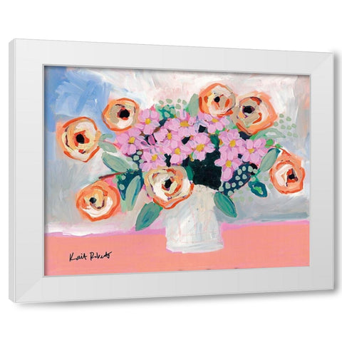 Orange Sherbet White Modern Wood Framed Art Print by Roberts, Kait