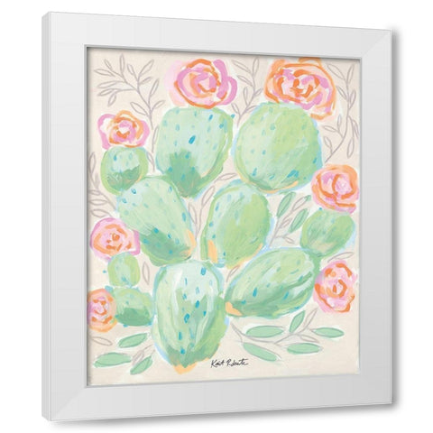 Life Can Be Pricklyâ€¦ Bloom Anyway   White Modern Wood Framed Art Print by Roberts, Kait