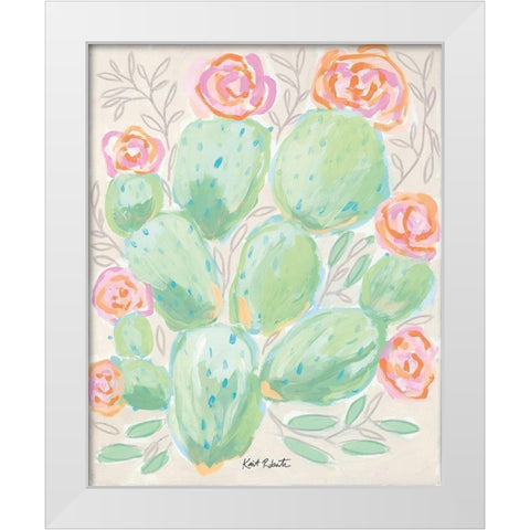 Life Can Be Pricklyâ€¦ Bloom Anyway   White Modern Wood Framed Art Print by Roberts, Kait