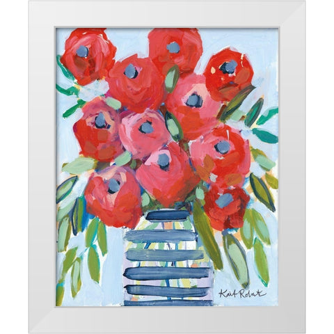 April Showers Give Me Flowers White Modern Wood Framed Art Print by Roberts, Kait