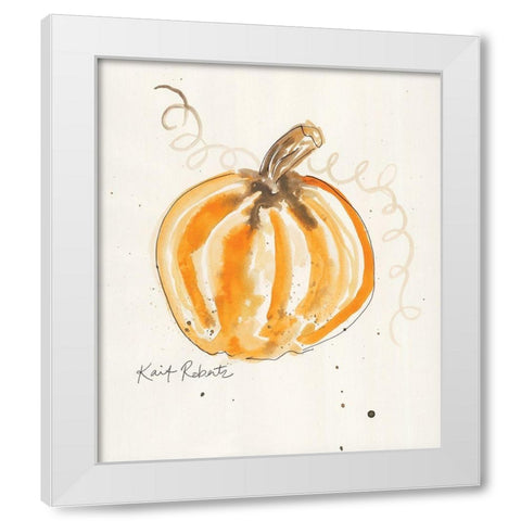 P is for Pumpkin White Modern Wood Framed Art Print by Roberts, Kait