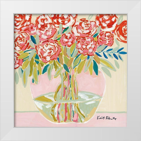 Afternoon Blooms For You White Modern Wood Framed Art Print by Roberts, Kait