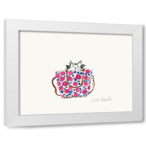 Sophie the Kitten White Modern Wood Framed Art Print by Roberts, Kait