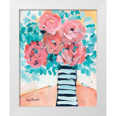 Fancy and Floral White Modern Wood Framed Art Print by Roberts, Kait