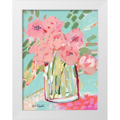 Hot Pink Summer White Modern Wood Framed Art Print by Roberts, Kait