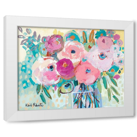Bloom Where You are Planted White Modern Wood Framed Art Print by Roberts, Kait