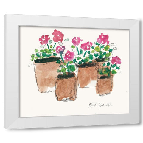 Geranium Sunday White Modern Wood Framed Art Print by Roberts, Kait