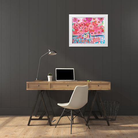 Electric Bloom White Modern Wood Framed Art Print by Roberts, Kait