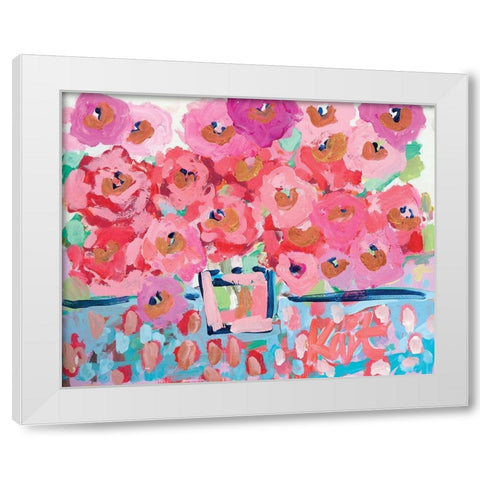 Electric Bloom White Modern Wood Framed Art Print by Roberts, Kait