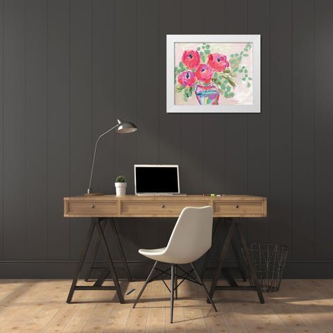 Blooms for Kimberly White Modern Wood Framed Art Print by Roberts, Kait