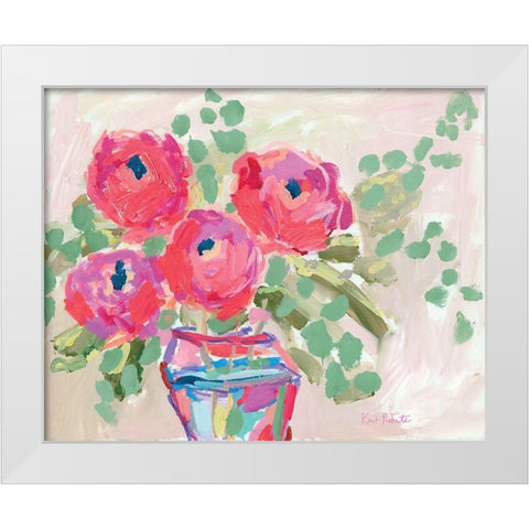 Blooms for Kimberly White Modern Wood Framed Art Print by Roberts, Kait