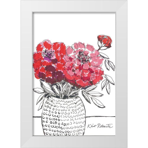 I Planted Peonies White Modern Wood Framed Art Print by Roberts, Kait