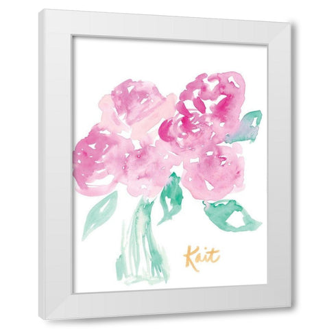 Pretty in Pink White Modern Wood Framed Art Print by Roberts, Kait