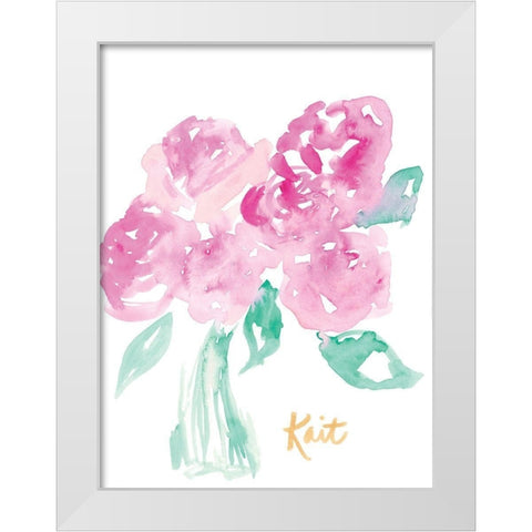 Pretty in Pink White Modern Wood Framed Art Print by Roberts, Kait