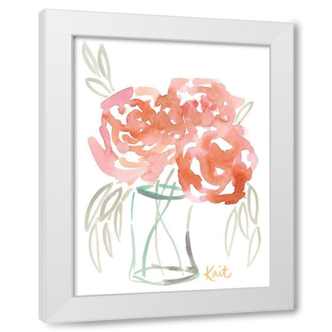 Juicy Blooms White Modern Wood Framed Art Print by Roberts, Kait