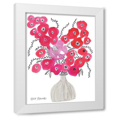 Vanity Blooms Caught My Eye White Modern Wood Framed Art Print by Roberts, Kait