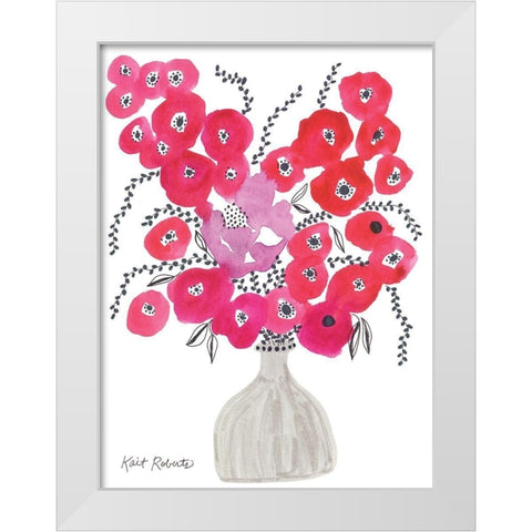 Vanity Blooms Caught My Eye White Modern Wood Framed Art Print by Roberts, Kait