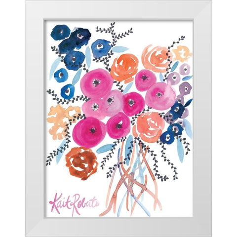 The Flowers Have Secrets White Modern Wood Framed Art Print by Roberts, Kait