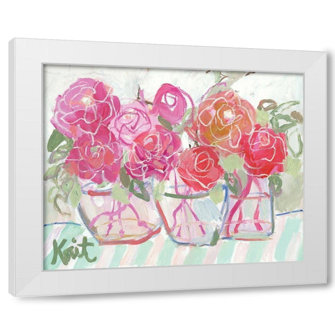 Delight in Blooms White Modern Wood Framed Art Print by Roberts, Kait