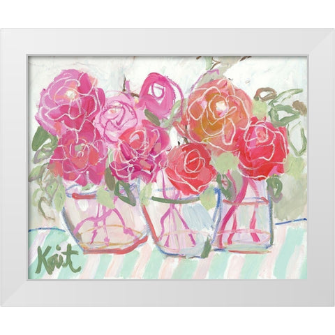 Delight in Blooms White Modern Wood Framed Art Print by Roberts, Kait