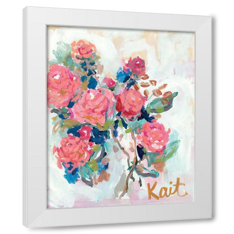 All Flowers Need Time White Modern Wood Framed Art Print by Roberts, Kait