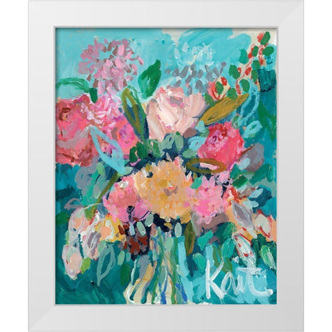 Listen White Modern Wood Framed Art Print by Roberts, Kait