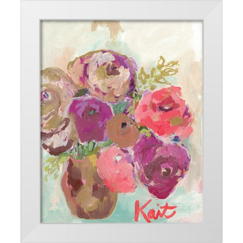 Heart Healing Flowers White Modern Wood Framed Art Print by Roberts, Kait