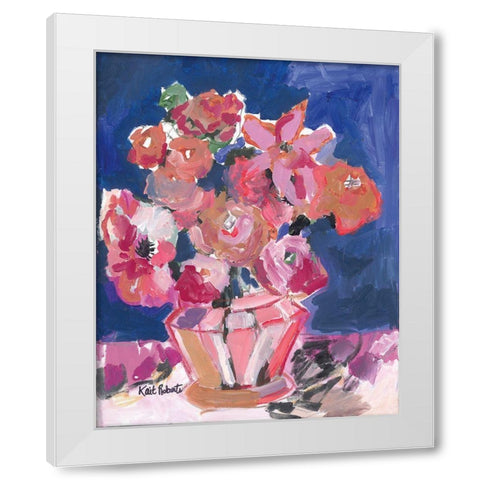 Flowers for Barbara White Modern Wood Framed Art Print by Roberts, Kait