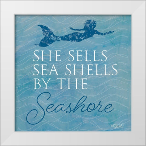 She Sells Seashells White Modern Wood Framed Art Print by Sherrill, Kate