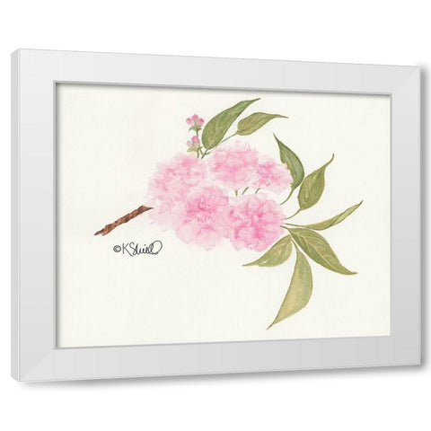 Bashful Blossoms White Modern Wood Framed Art Print by Sherrill, Kate