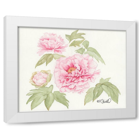 Garden Blush White Modern Wood Framed Art Print by Sherrill, Kate