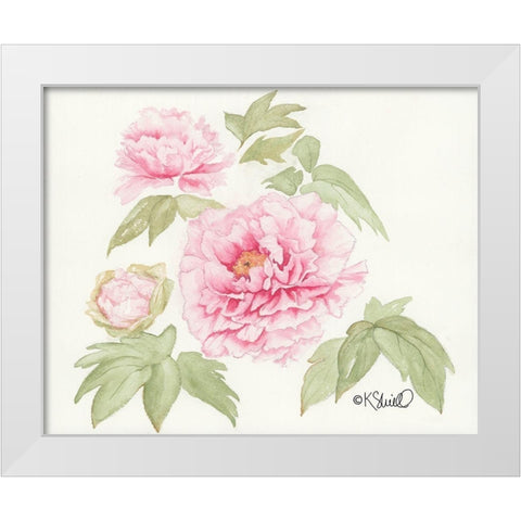 Garden Blush White Modern Wood Framed Art Print by Sherrill, Kate