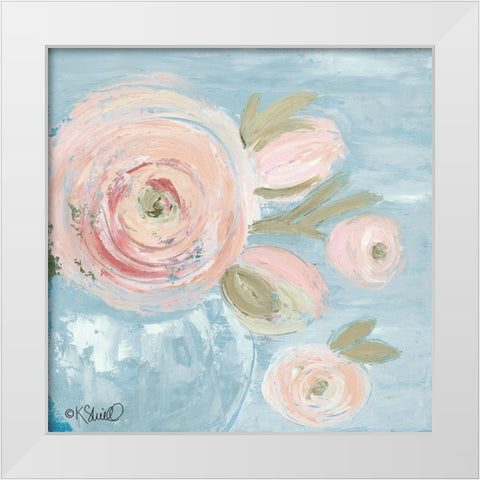 Joyful Blooms White Modern Wood Framed Art Print by Sherrill, Kate