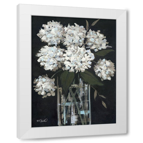 White Hydrangeas I White Modern Wood Framed Art Print by Sherrill, Kate