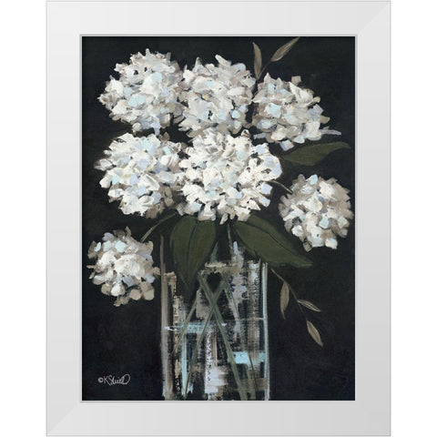 White Hydrangeas I White Modern Wood Framed Art Print by Sherrill, Kate