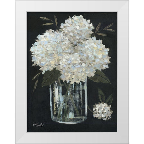 White Hydrangeas II White Modern Wood Framed Art Print by Sherrill, Kate