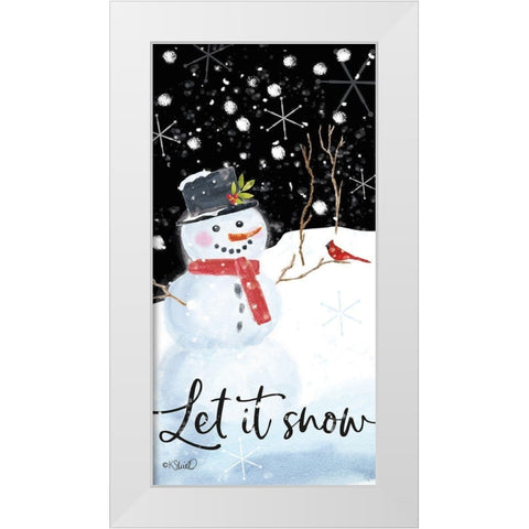 Let It Snow White Modern Wood Framed Art Print by Sherrill, Kate