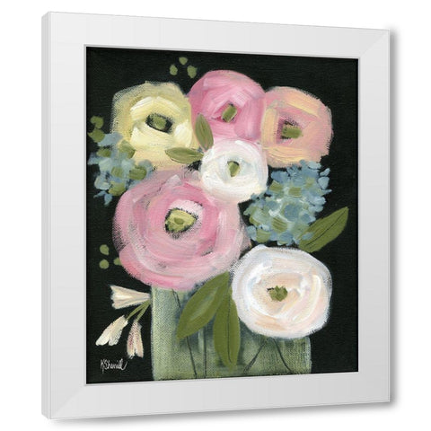 Colorful Blooms White Modern Wood Framed Art Print by Sherrill, Kate