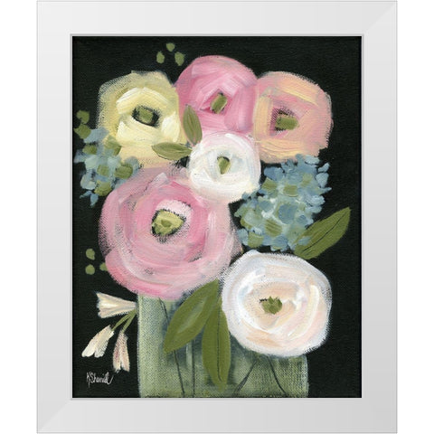 Colorful Blooms White Modern Wood Framed Art Print by Sherrill, Kate