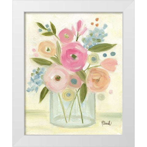 Bright Bouquet White Modern Wood Framed Art Print by Sherrill, Kate