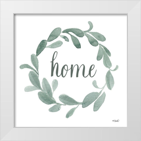 Welcome Home Wreath White Modern Wood Framed Art Print by Sherrill, Kate
