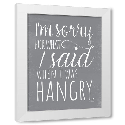 Hangry White Modern Wood Framed Art Print by Sherrill, Kate