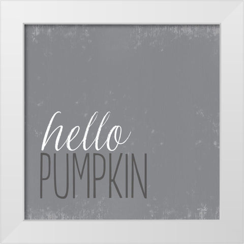 Hello Pumpkin I White Modern Wood Framed Art Print by Sherrill, Kate