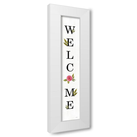 Welcome Floral III White Modern Wood Framed Art Print by Sherrill, Kate